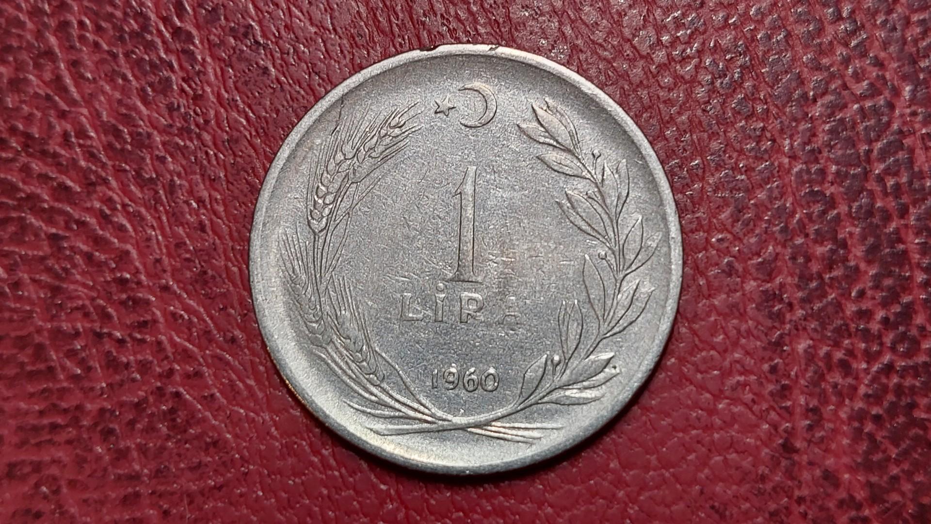Turkija 1 lira, 1960 KM# 889a.1