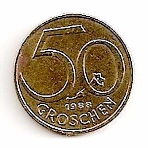 Austrija. 50 grašių ( 1959 ) XF