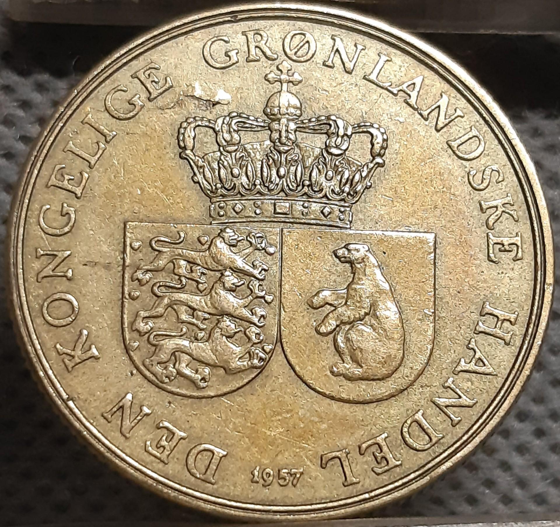 Grenlandija 1 Krona 1957 KM#10 (2418)