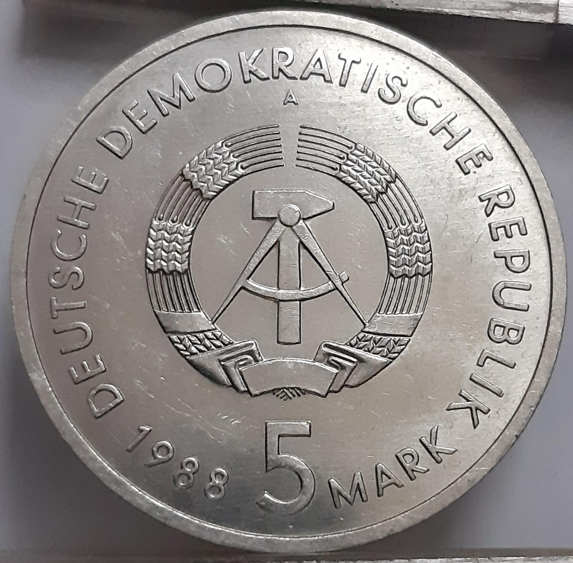 Vokietija - VDR 5 Markės 1988 Proginė KM#121 (2436