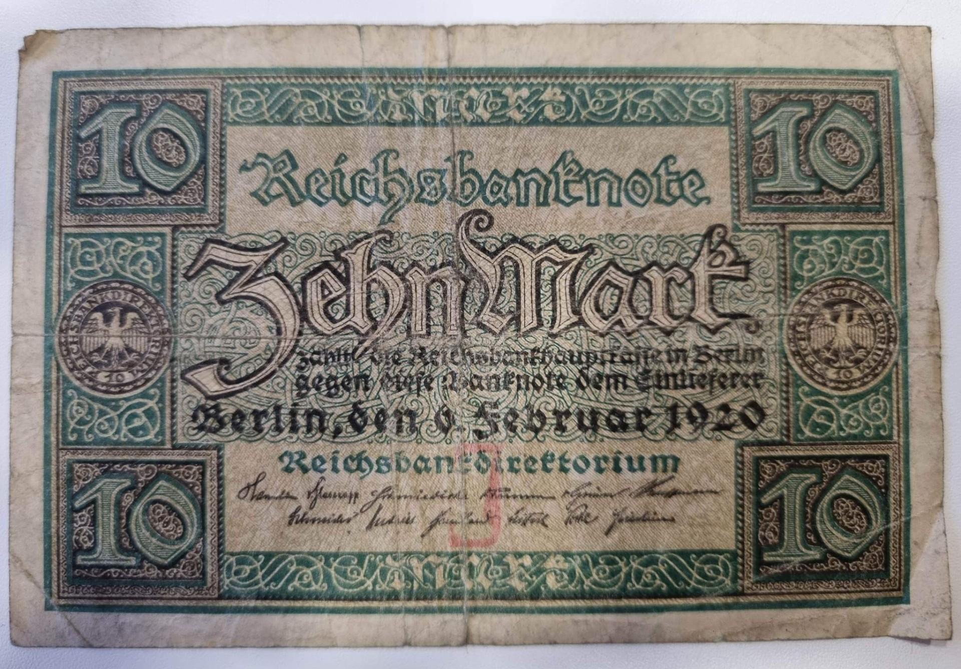 Vokietija Reichsmark 10 Mark Berlyn 1920