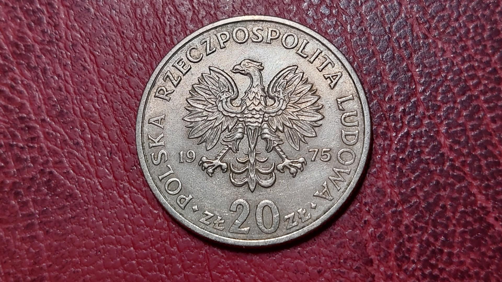 Lenkija 20 zlotų, 1975 Y# 69 Marselis Novotkas