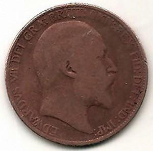 Anglija. 1 pensas ( 1905 ) VF