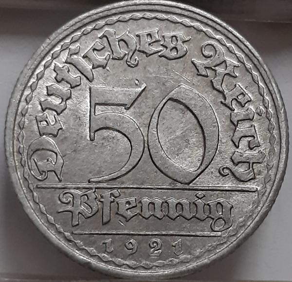 Vokietija 50 Pfenigų 1921 E KM#27 Aliuminis (2453)