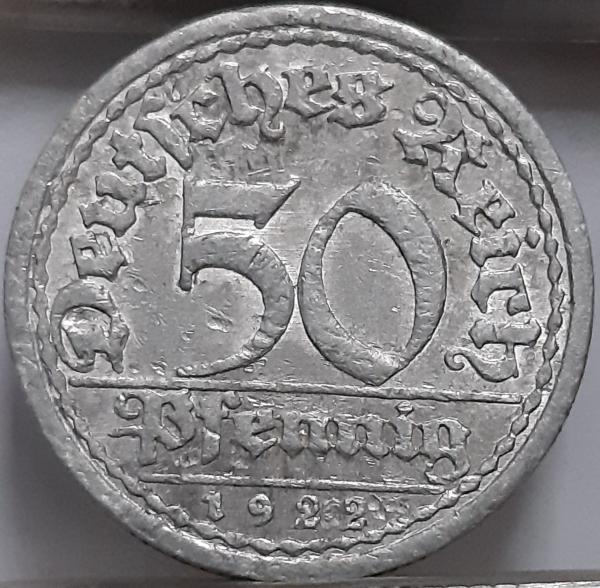 Vokietija 50 Pfenigų 1922 A KM#27 Aliuminis (2464)