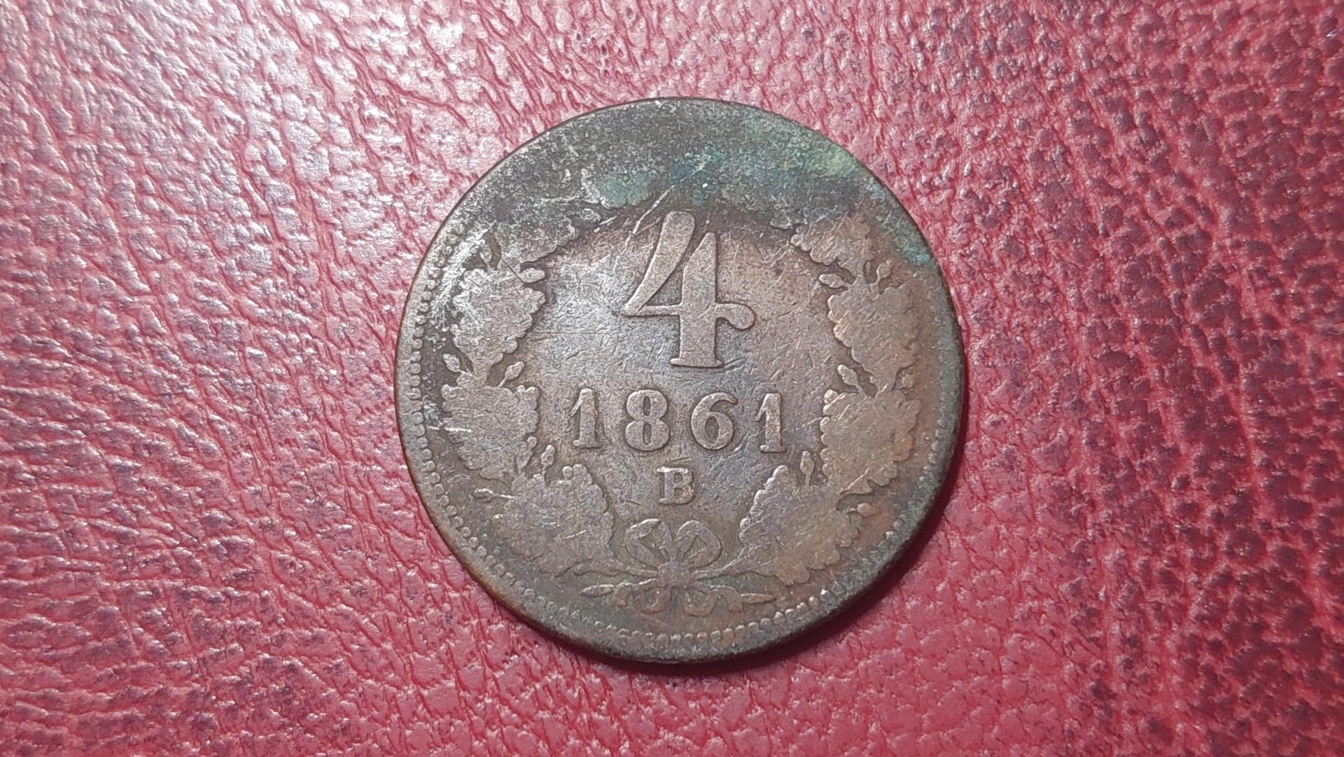 Austrija 4 kreiceriai, 1861B KM# 2194