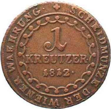 1 kreiceris Austrija, 1812 (S).