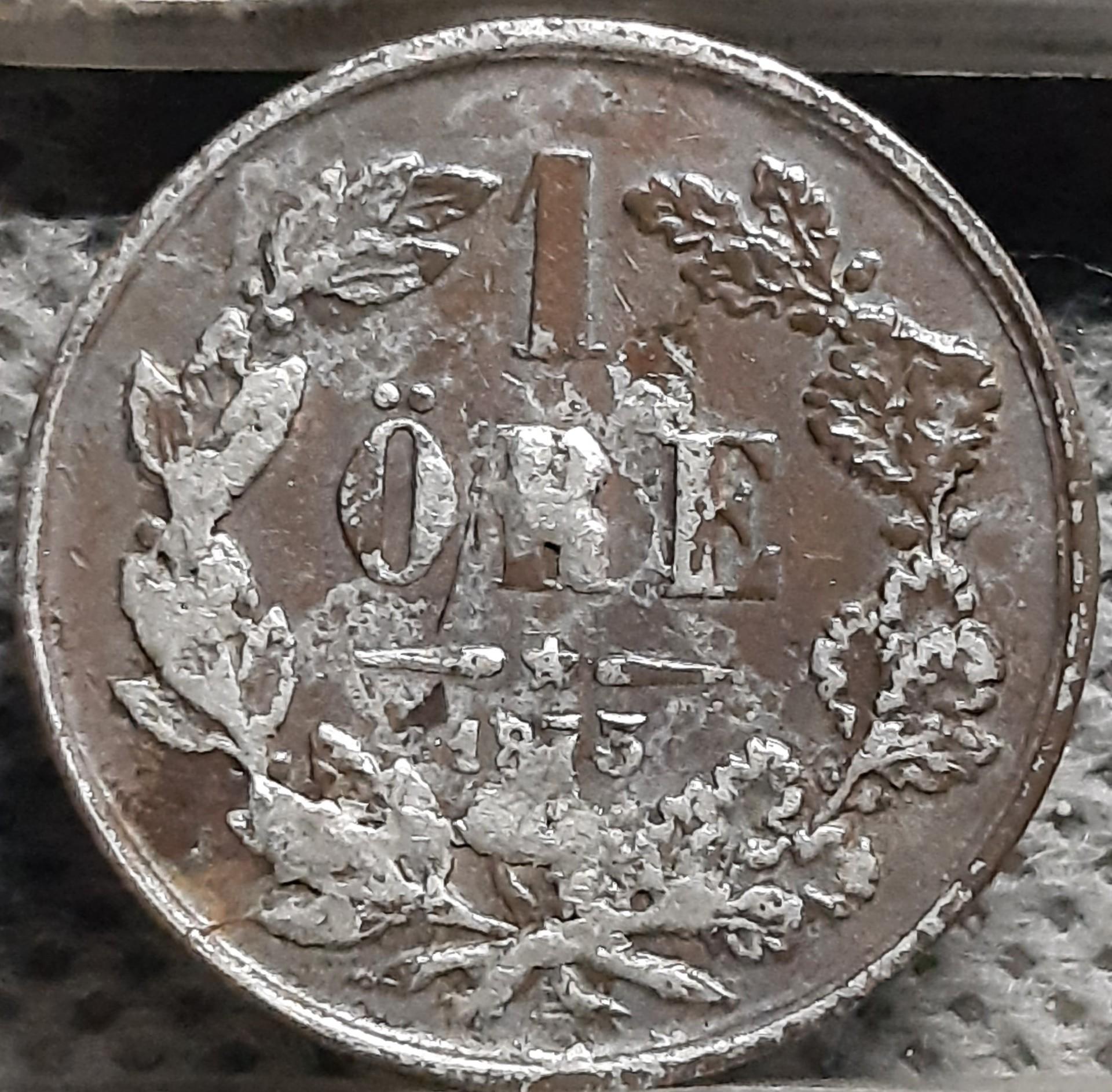 Švedija 1 Erė 1873 LA KM#728 Bronza (2478)