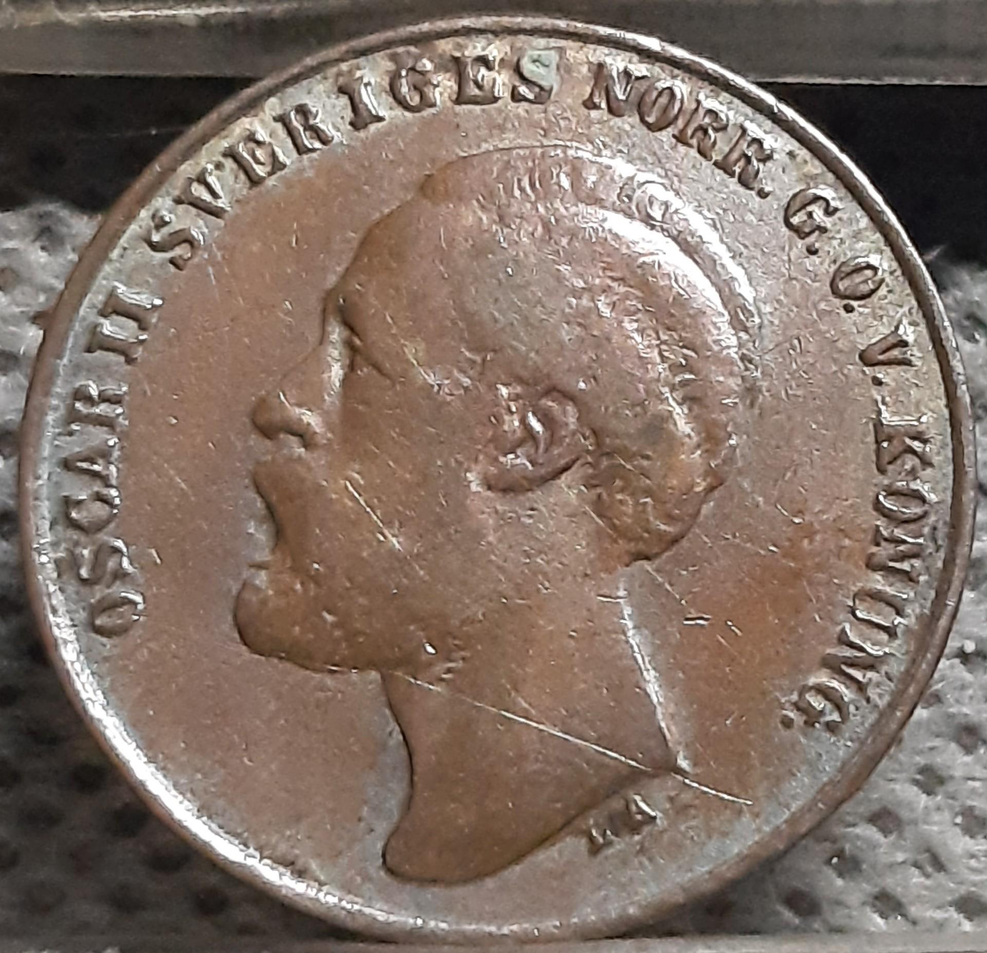 Švedija 1 Erė 1873 LA KM#728 Bronza (2478)