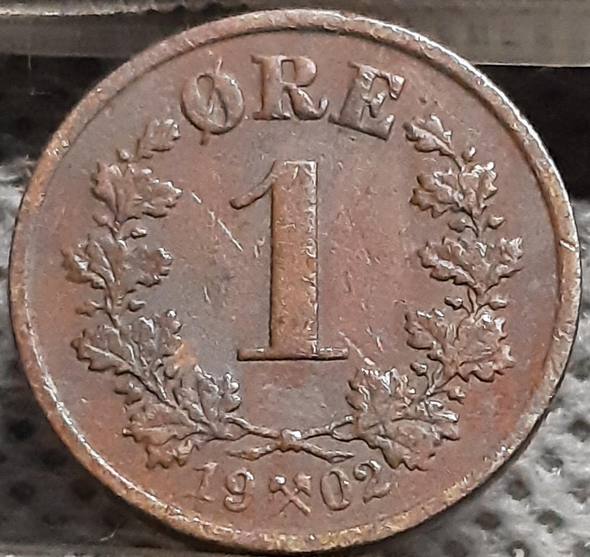 Norvegija 1 Erė 1902 KM#352 Bronza (2501)
