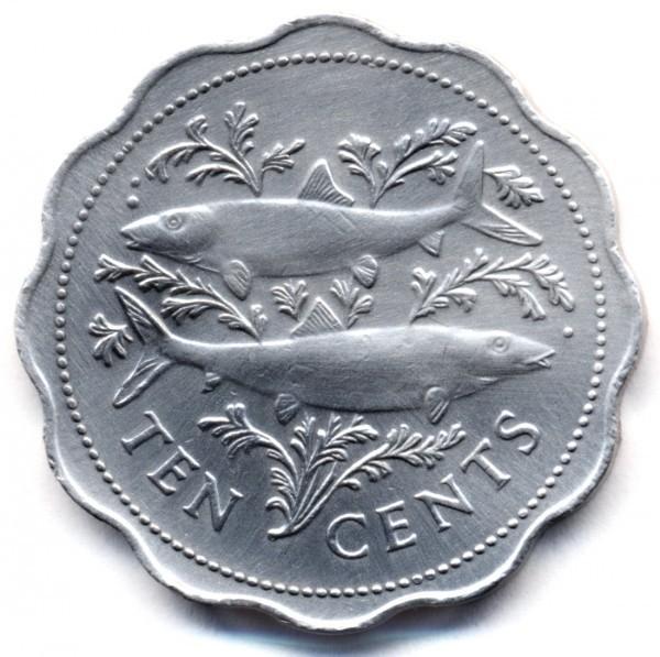 10 centų Bahamos, 1998m.