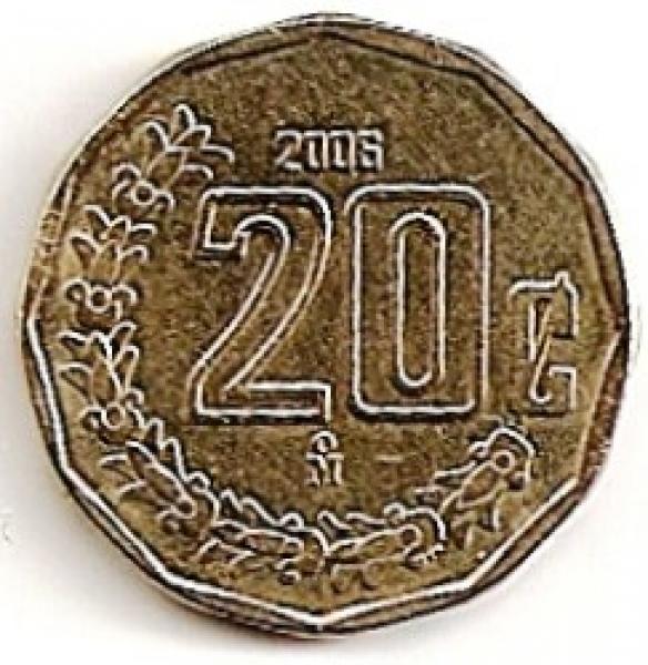 Meksika. 20 centavų ( 1995 ) XF