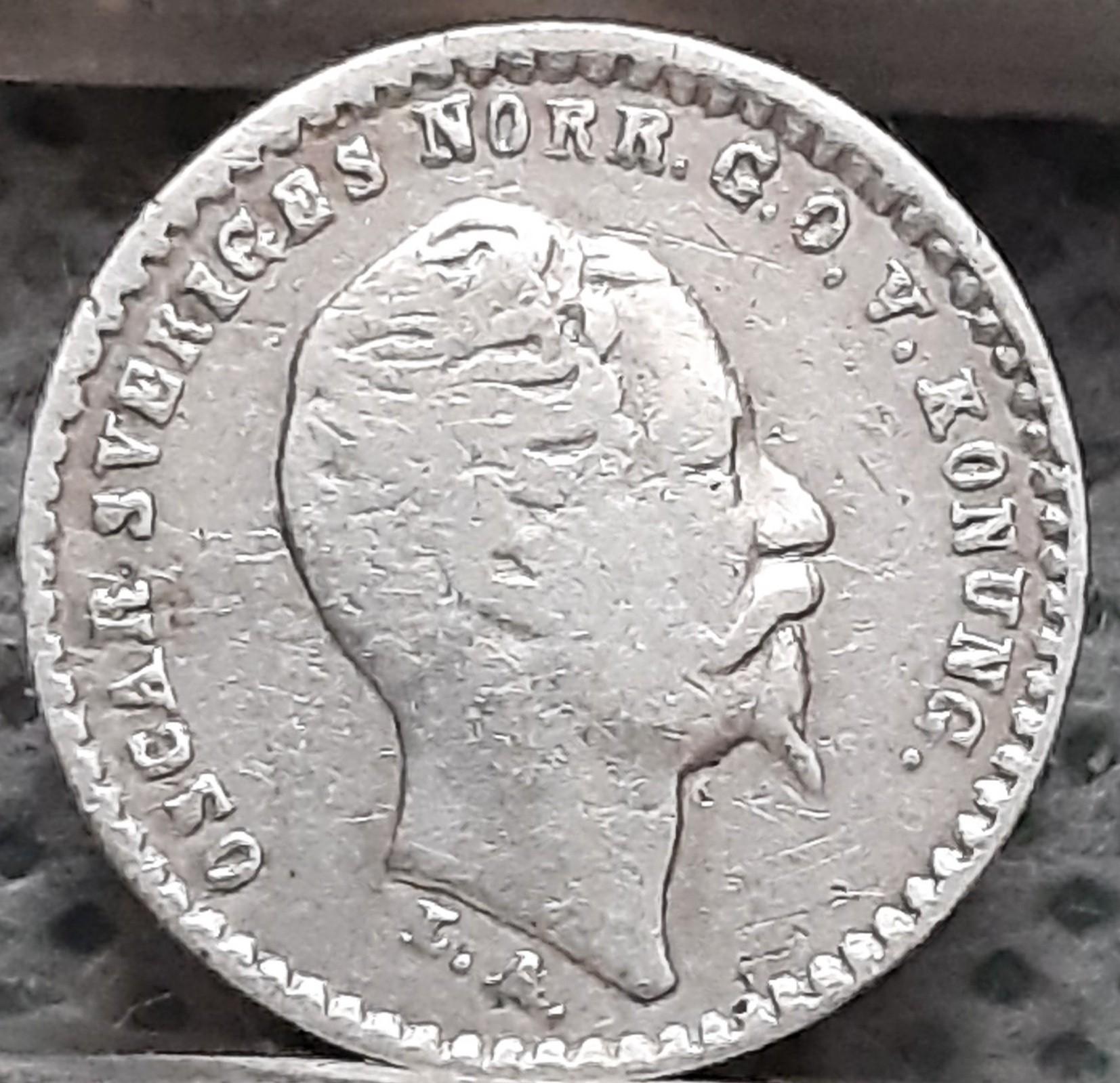 Švedija 10 erių 1855 G KM#683 RETA Sidabras (2508)