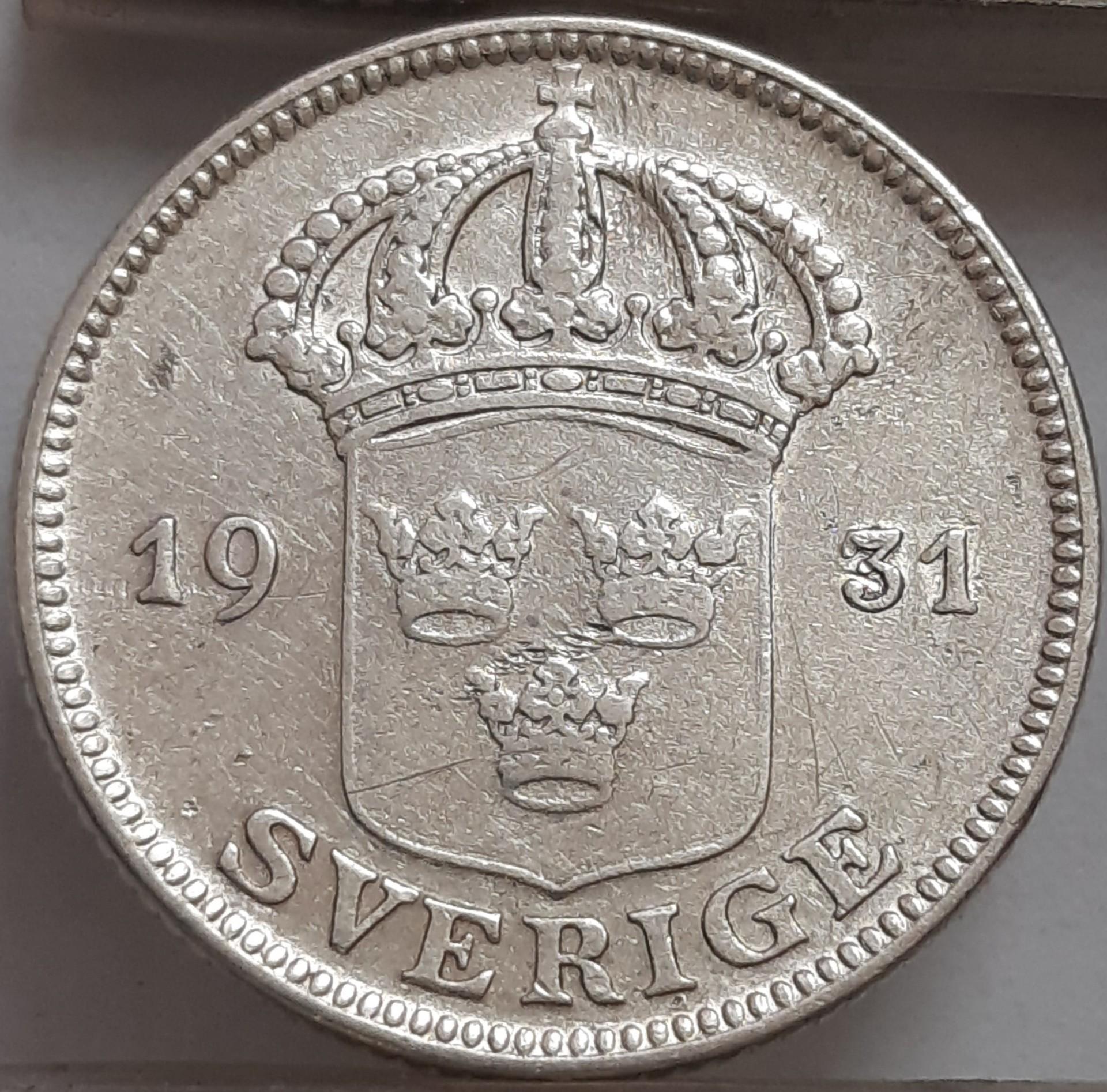 Švedija 50 erių 1931 KM#788 Sidabras (2513)