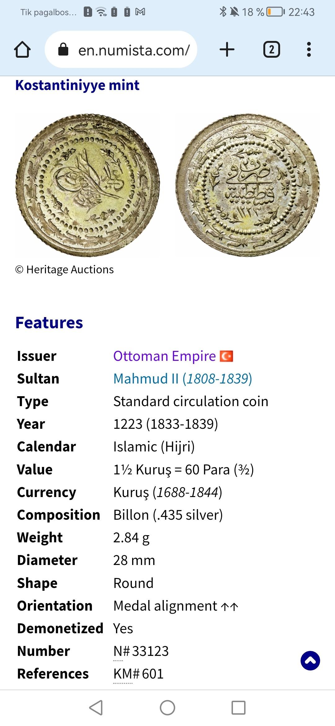 Otomanų imperija 1.5 kurus 1838