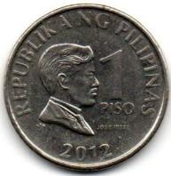 Filipinai. 1 pesas ( 2011 ) XF-