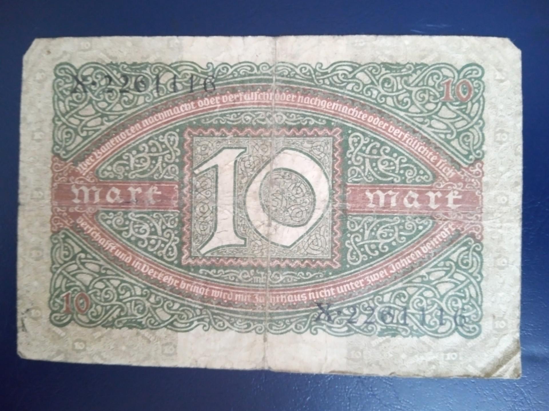 Vokietija Reichsmark 10 Mark Berlyn 1920