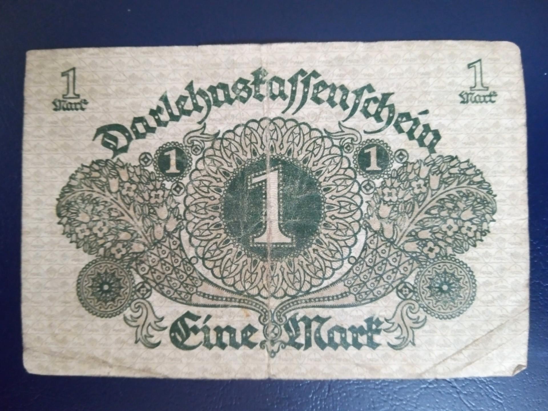 Vokietija Darlehnskassenscheine 1 Mark Berlyn 1920