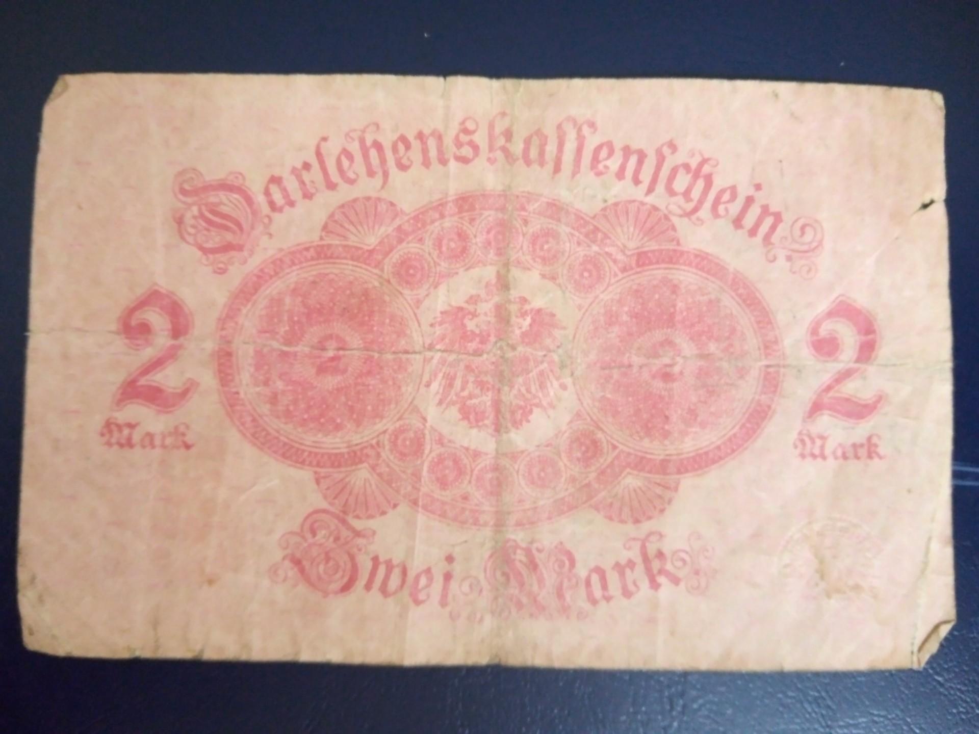 Vokietija Darlwhastaffenfihein 2 Mark Berlin 1920
