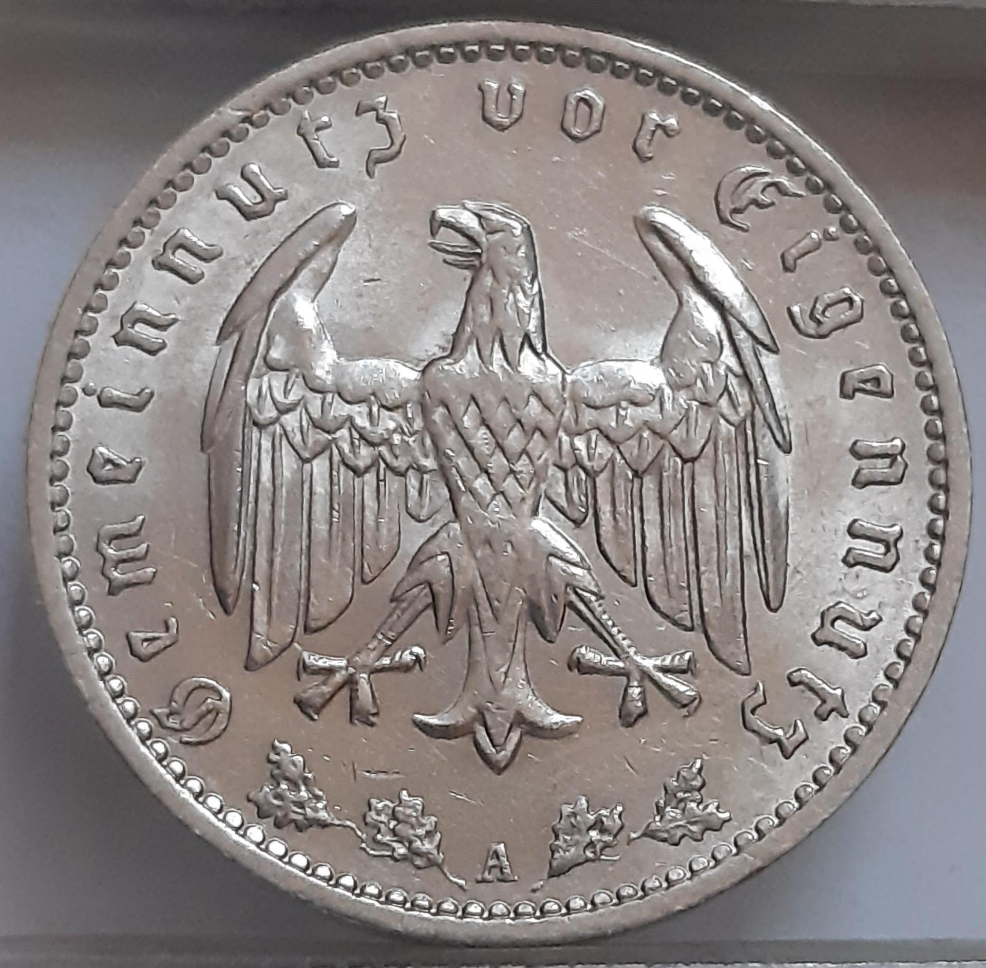 Trečiasis Reichas 1 Reichsmarkė 1934 A KM#78 (2529