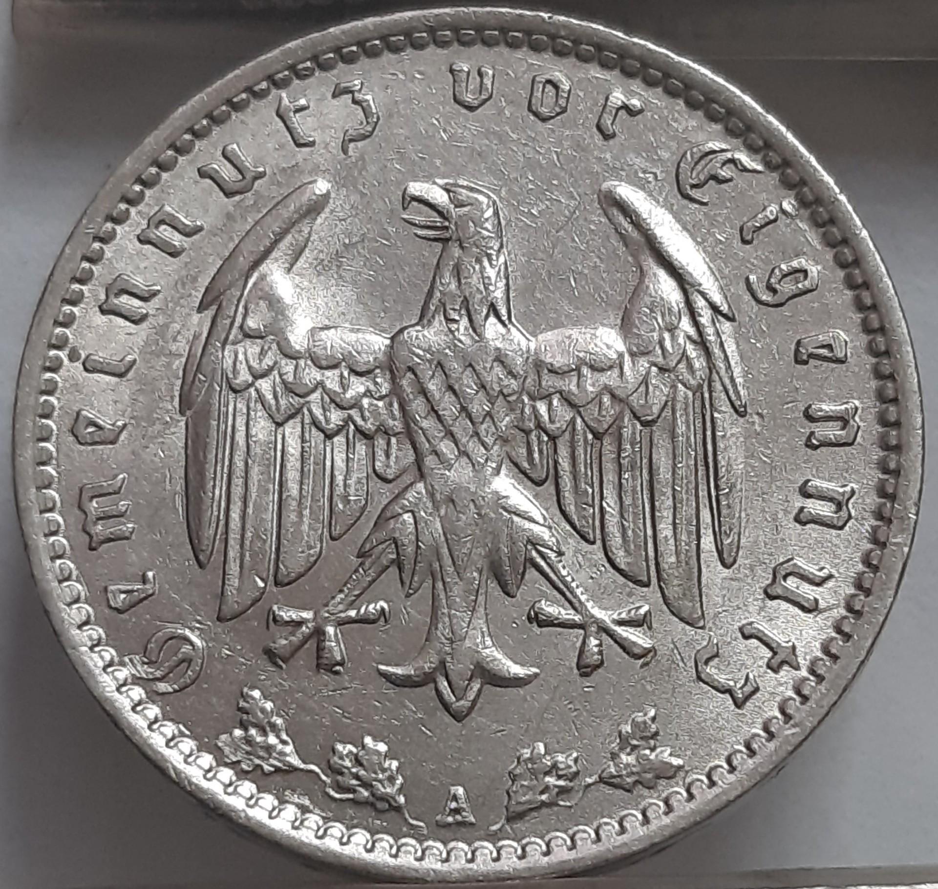 Trečiasis Reichas 1 Reichsmarkė1935 A KM#78 (2530)