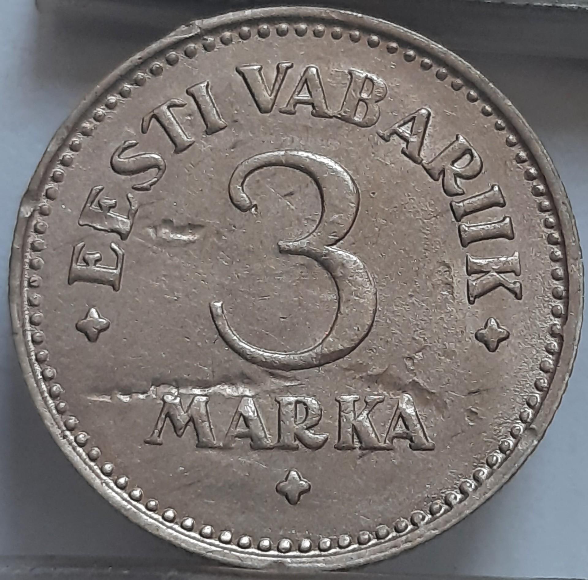 Estija 3 Markės 1925 KM#2a (2540)