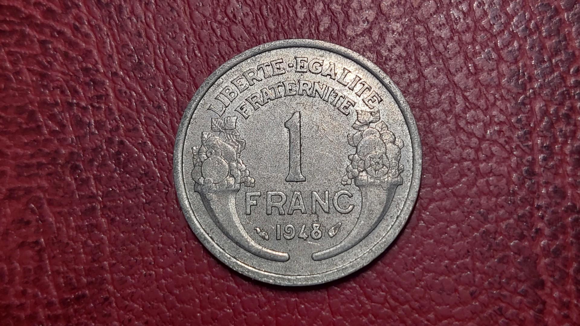 Prancūzija 1 frankas, 1948 KM# 885a