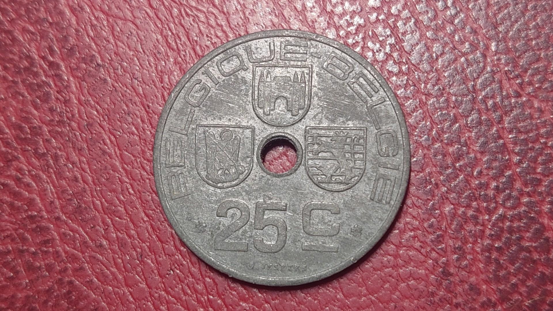 Belgija 25 santimai, 1946 KM# 131