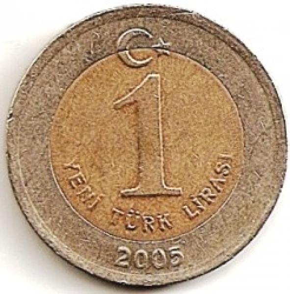 Turkija. 1 naujoji lyra ( 2005 ) VF