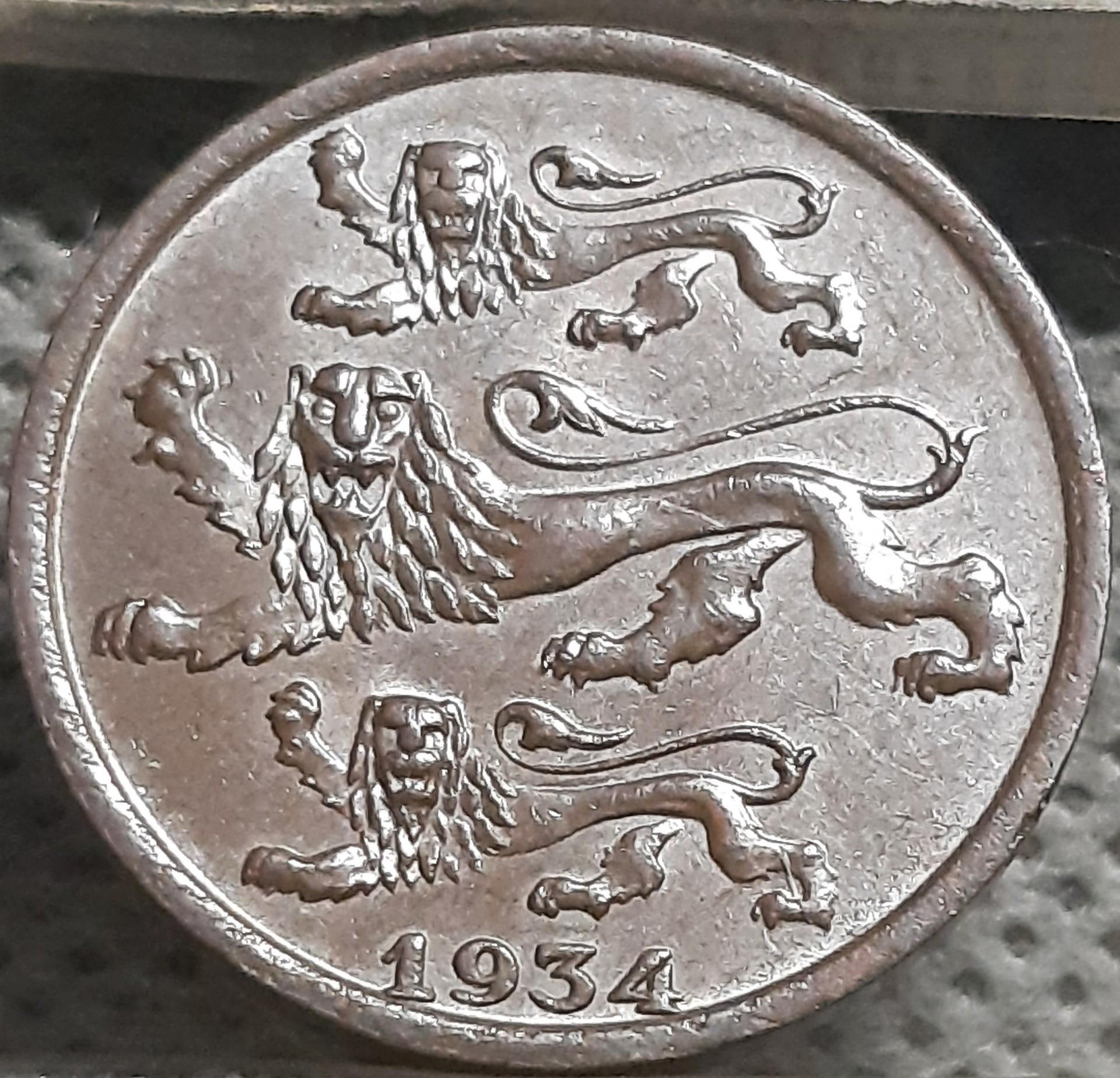 Estija 2 Sentai 1934 KM#15 Bronza (2542)