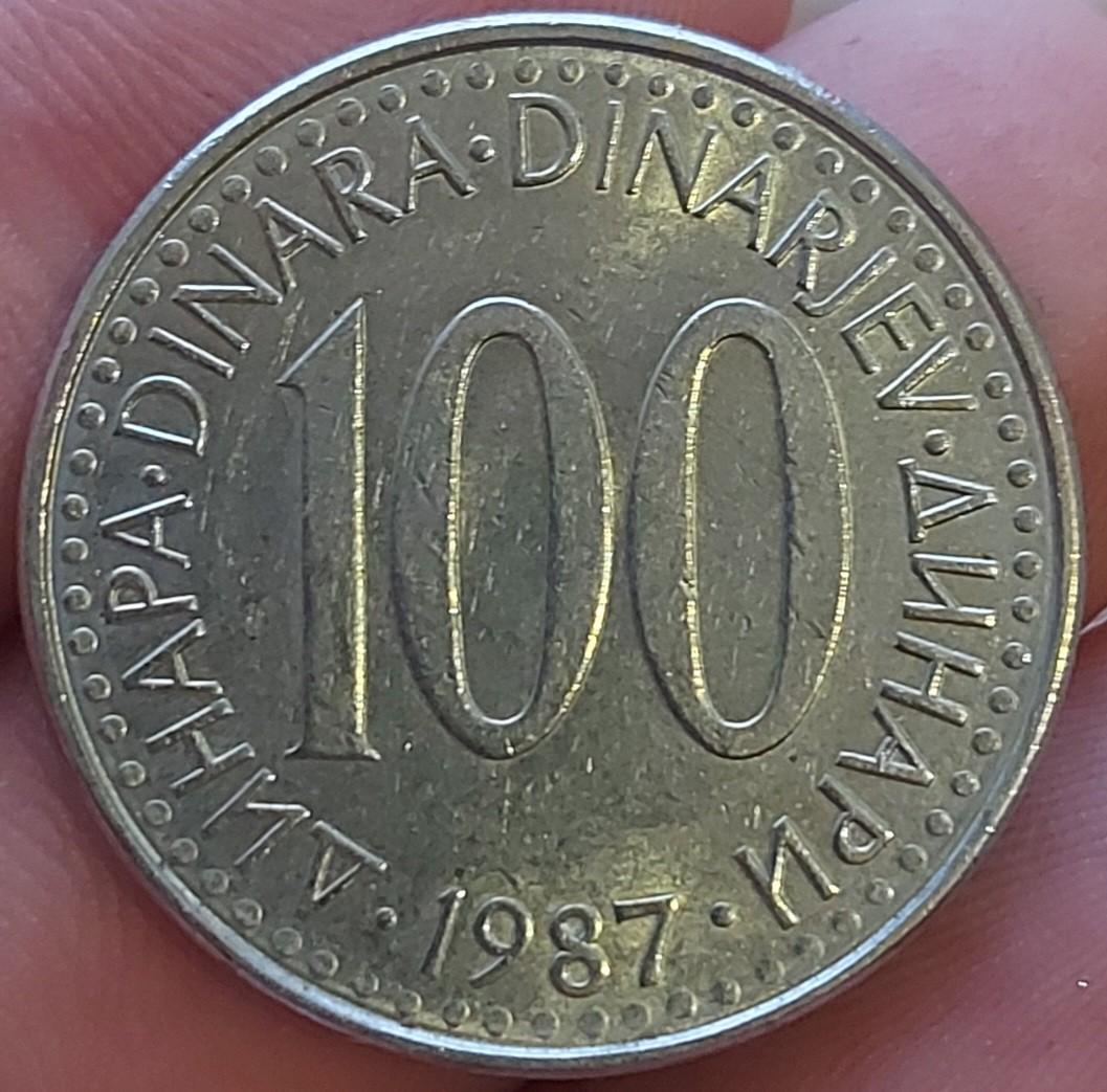 Jugoslavija 100 dinarų 1987 KM#114 (A28)