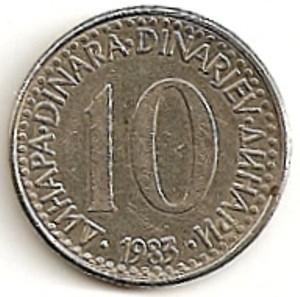 Jugoslavija. 10 dinarų ( 1987 ) VF
