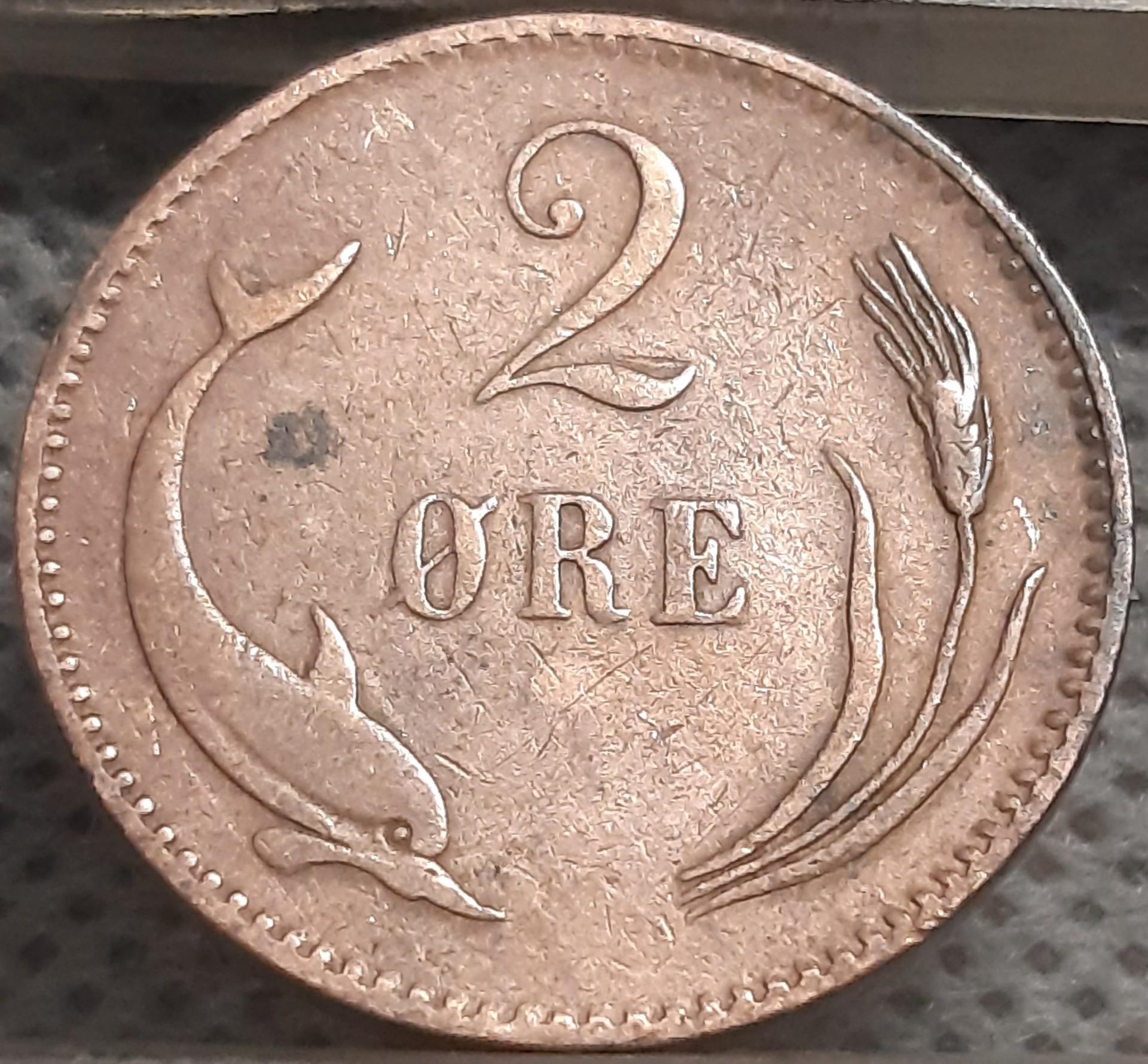 Danija 2 Erės 1891 KM#793 Bronza (2611)