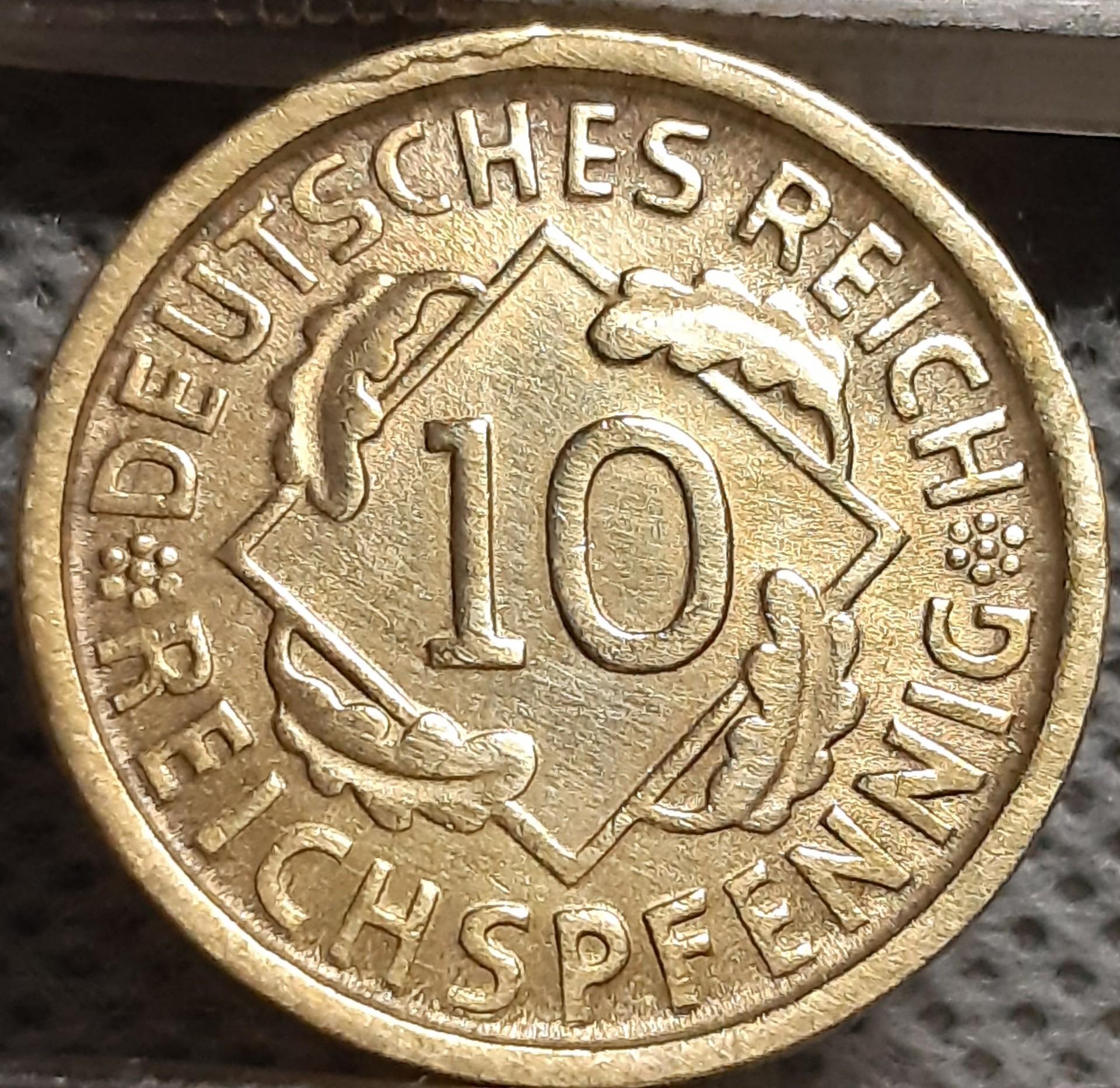 Vokietija 10 Reichspfenigų 1925 D KM#40 (2630)