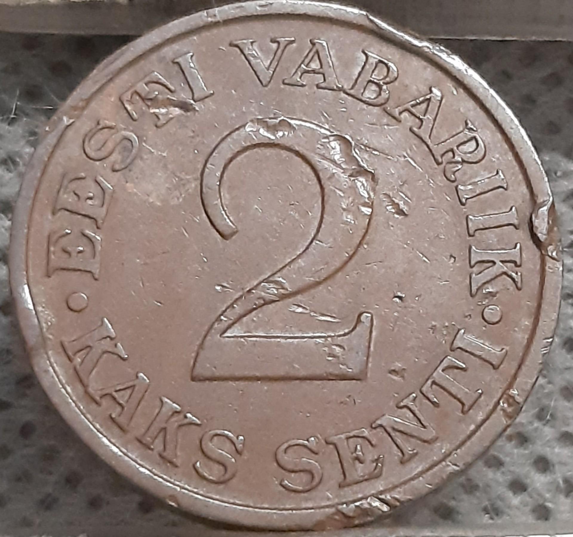 Estija 2 Sentai 1934 KM#15 Bronza (2654)