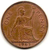 Anglija. 1 pensas ( 1966 ) XF