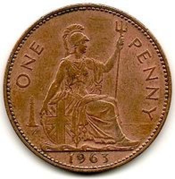 Anglija. 1 pensas ( 1966 ) XF