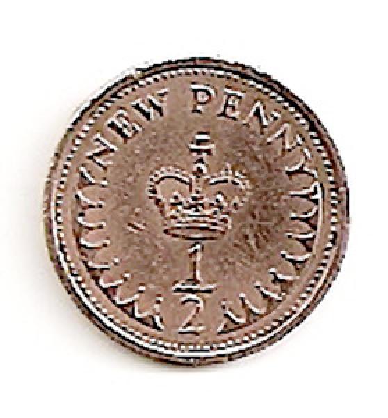 Anglija. 1/2 naujojo penso ( 1974 ) XF