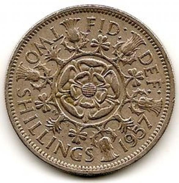 Anglija. 2 šilingai ( florinas ) ( 1960 ) XF