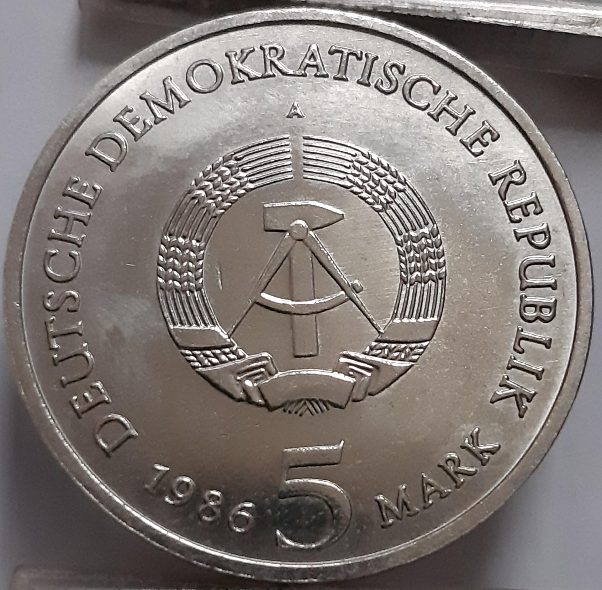 Vokietija - VDR 5 Markės 1986 Proginė KM#110 (2677