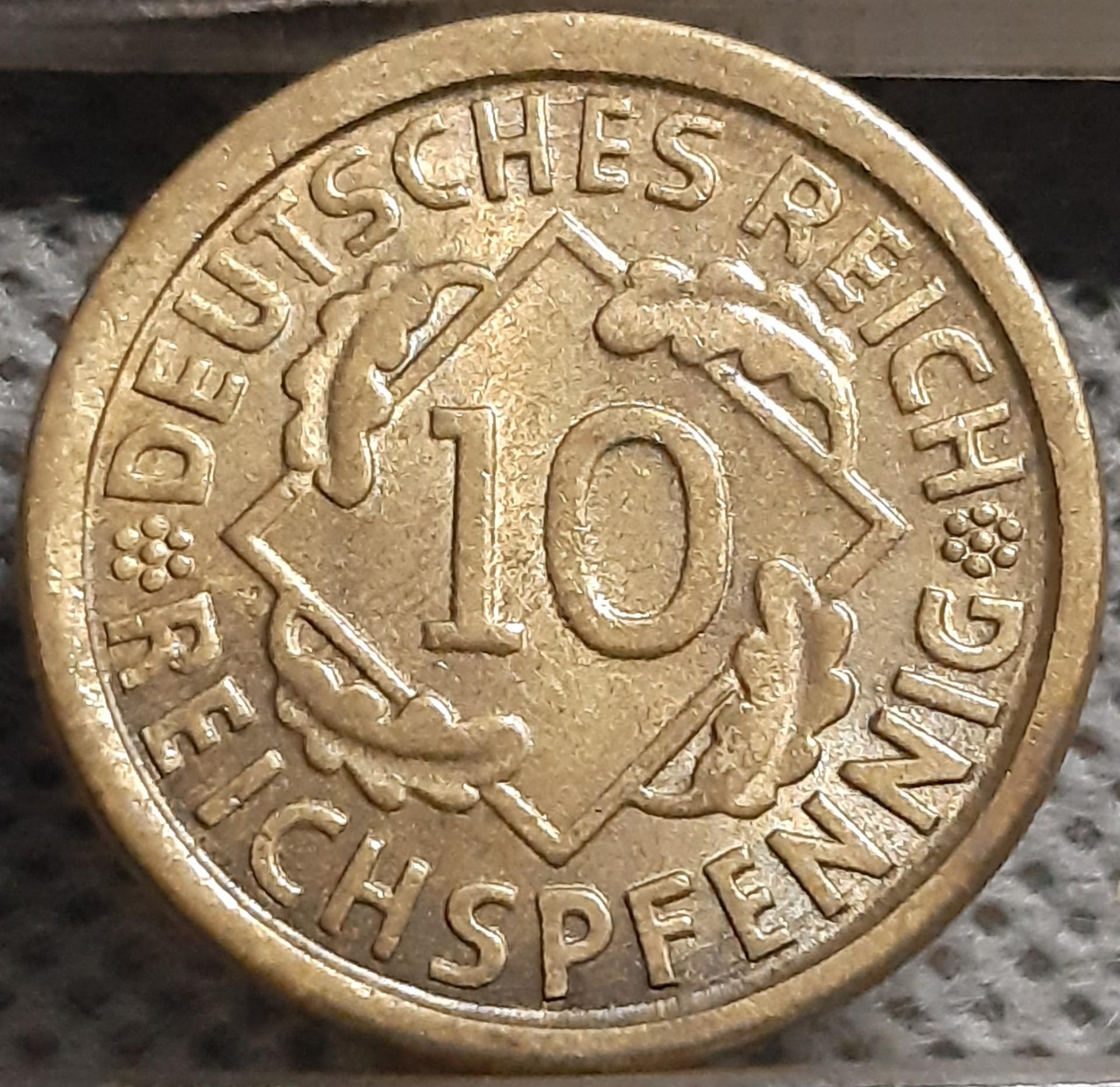 Vokietija 10 Reichspfenigų 1925 F KM#40 (2696)