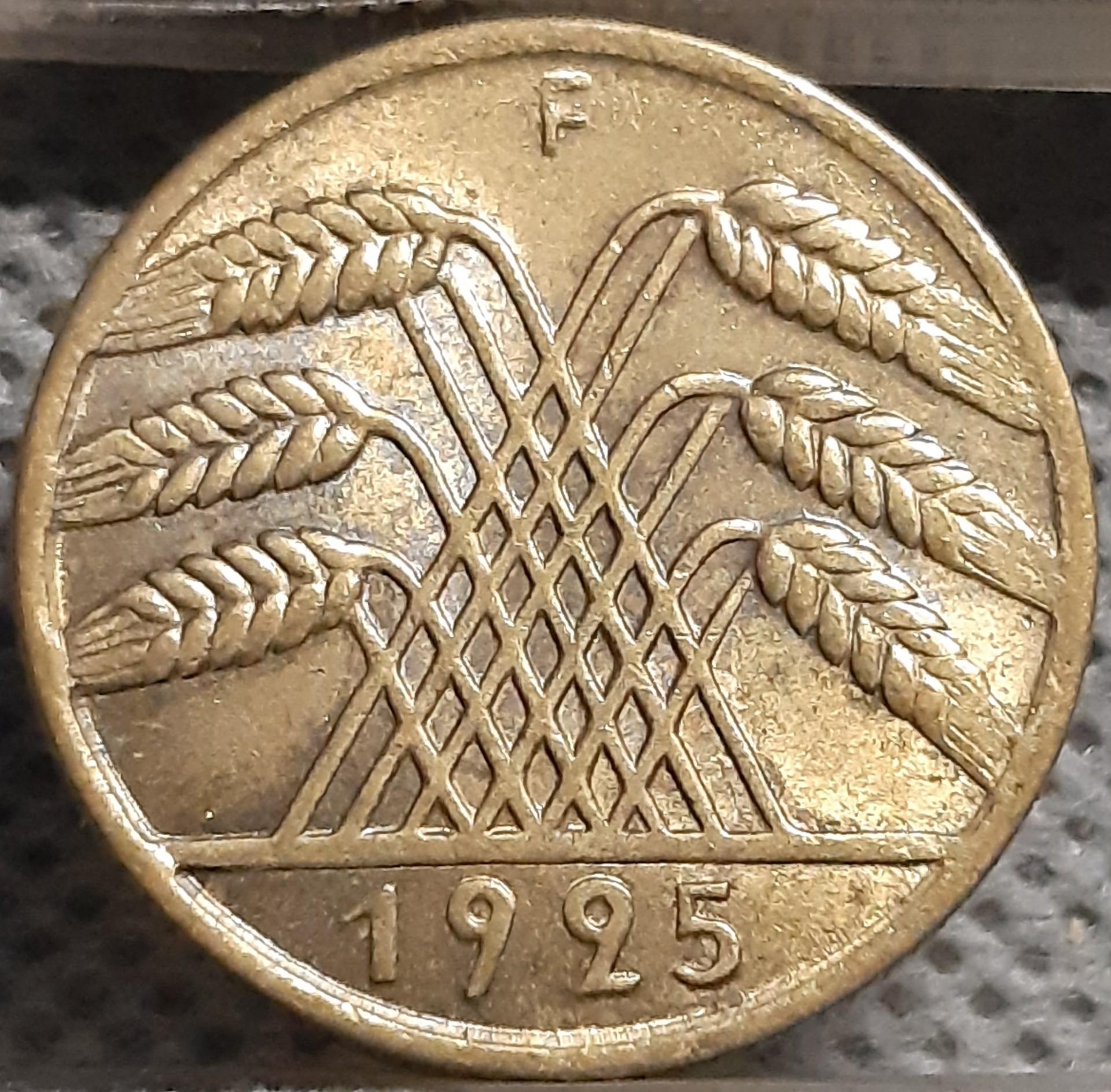 Vokietija 10 Reichspfenigų 1925 F KM#40 (2696)