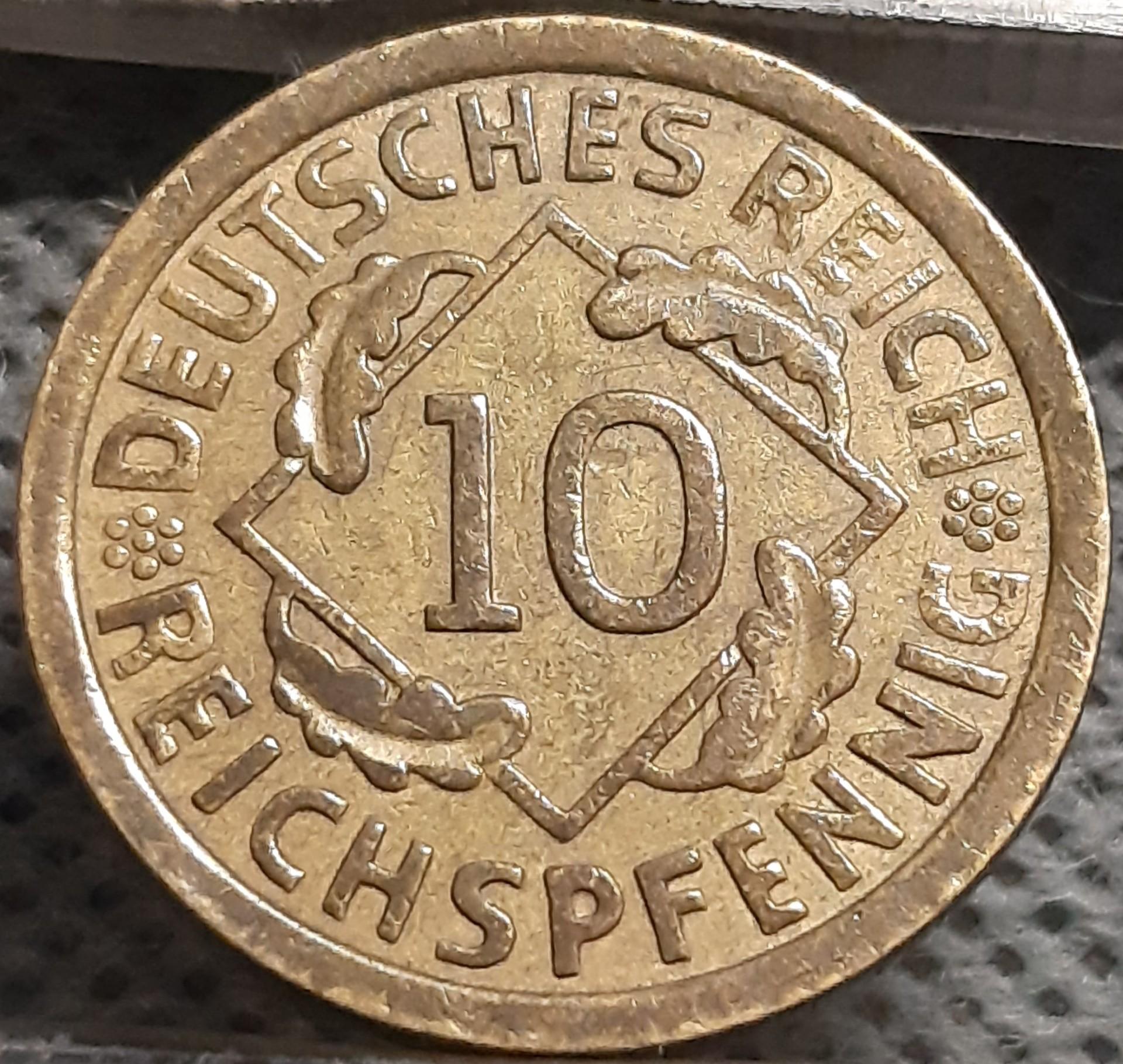 Vokietija 10 Reichspfenigų 1932 F KM#40 (2695)