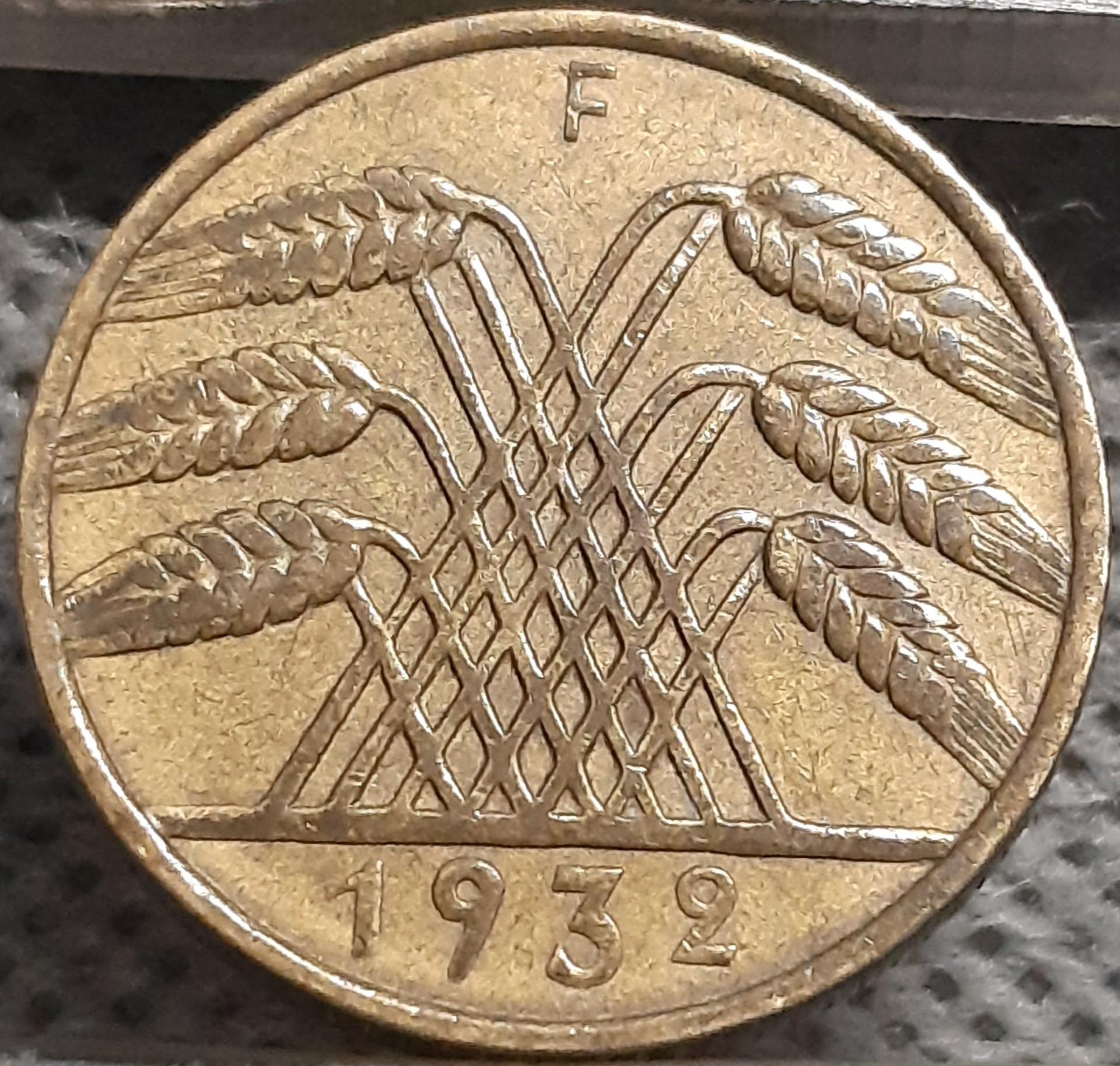 Vokietija 10 Reichspfenigų 1932 F KM#40 (2695)