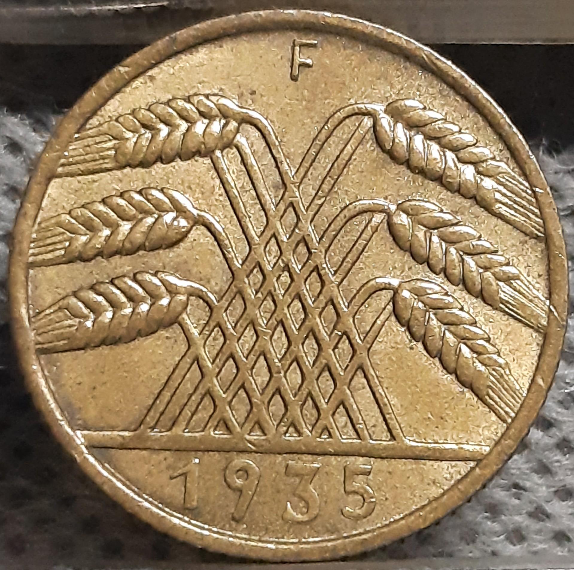 Vokietija 10 Reichspfenigų 1935 F KM#40 (2697)