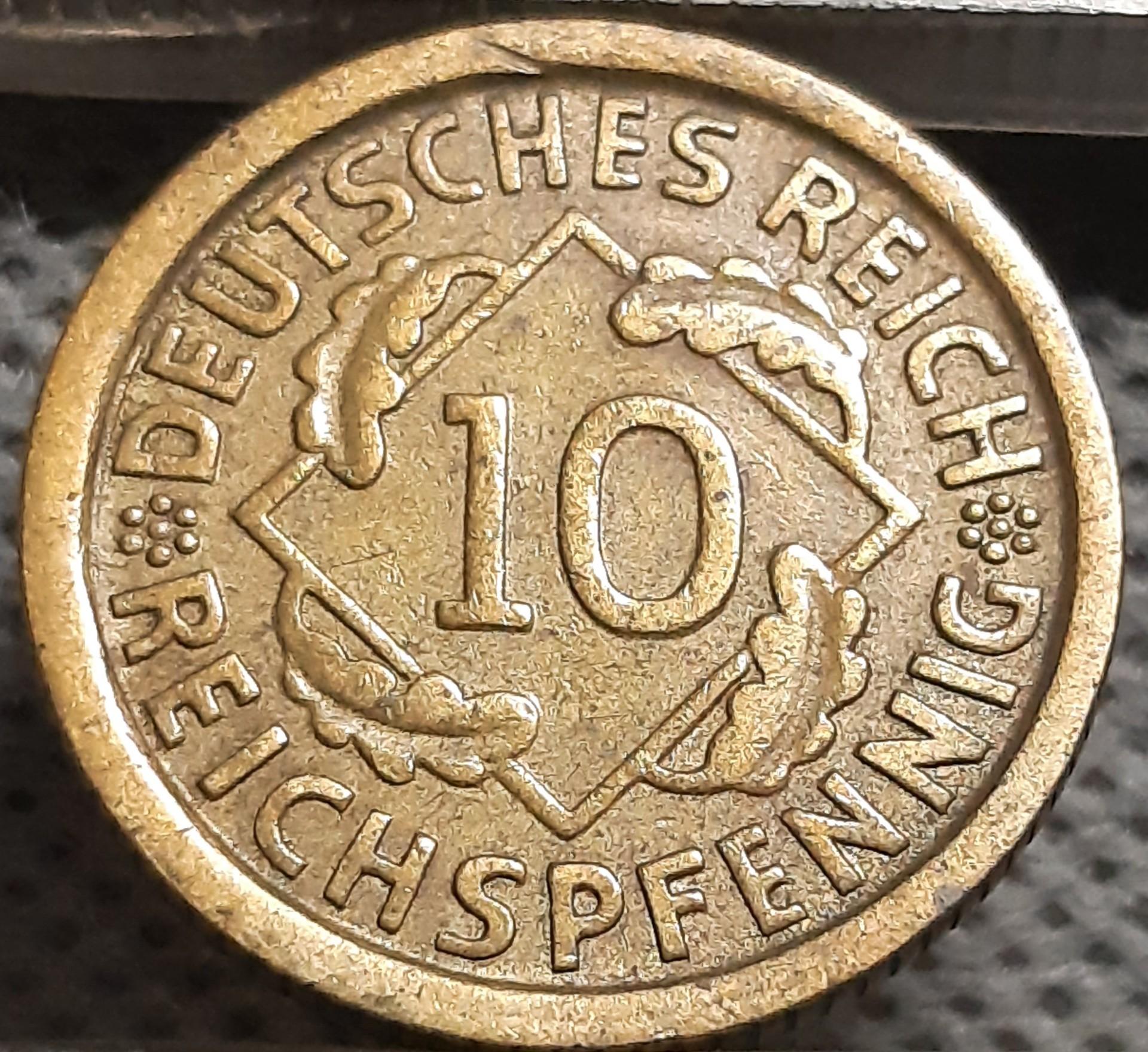 Vokietija 10 Reichspfenigų 1929 F KM#40 (2698)