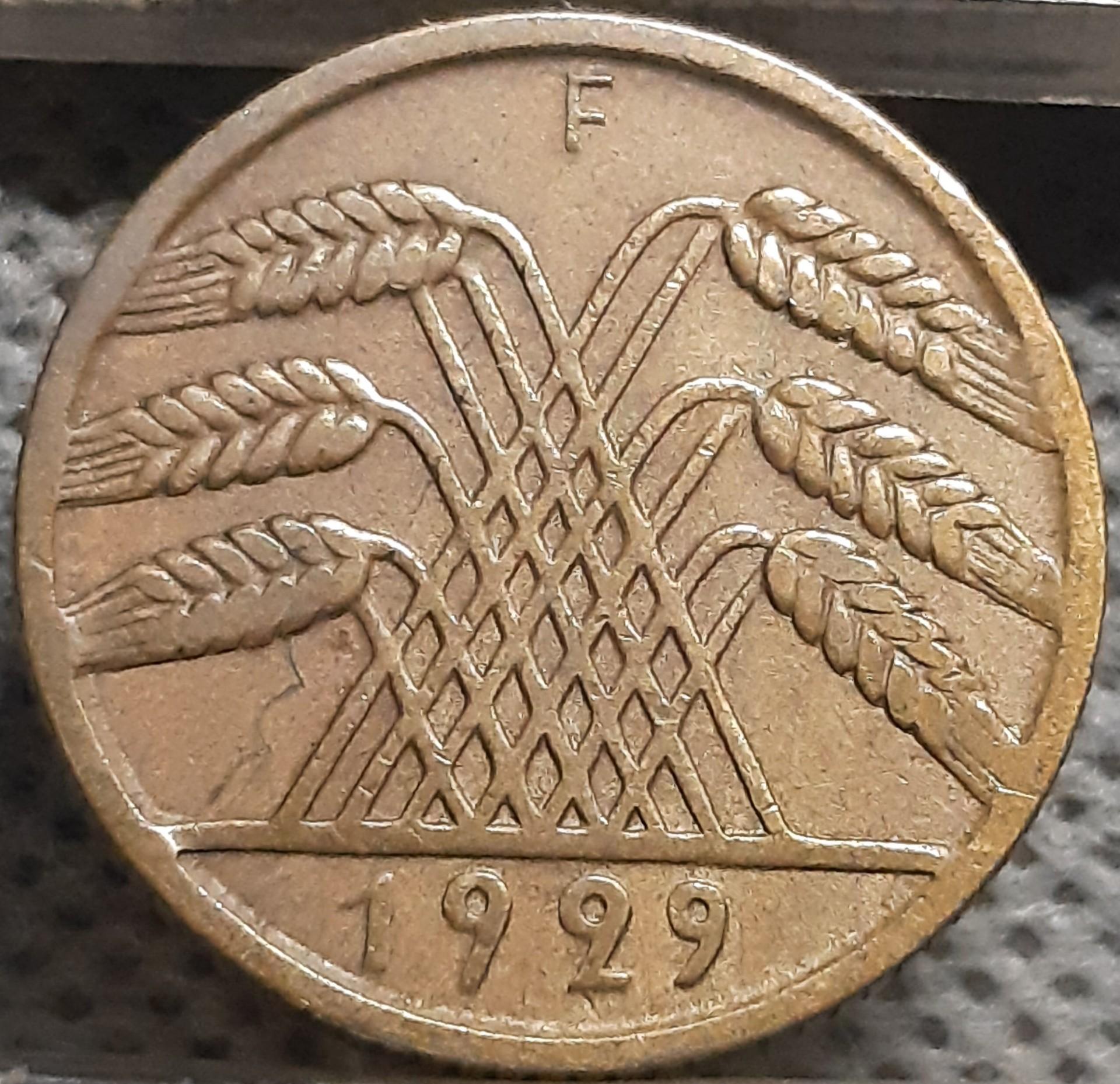 Vokietija 10 Reichspfenigų 1929 F KM#40 (2698)