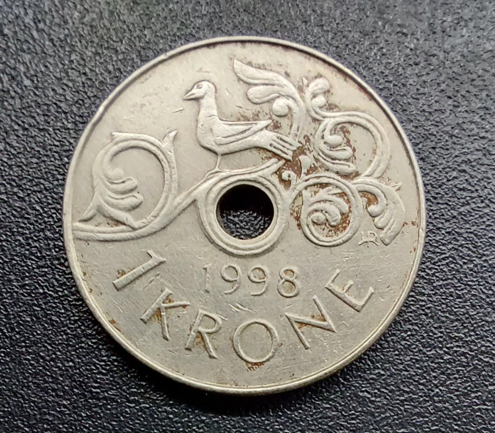 Norvegija.1 Krona 1998m