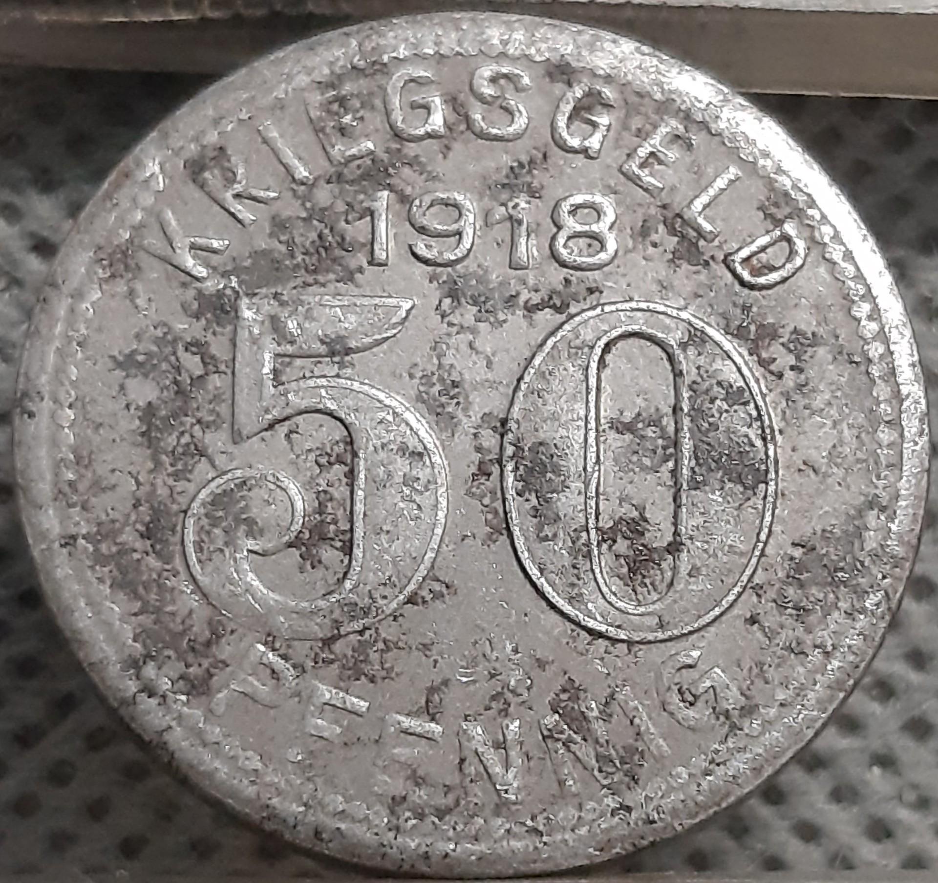 Vokietija-Elberfeld 50 Pfenigų 1918 N#36530 (2736)