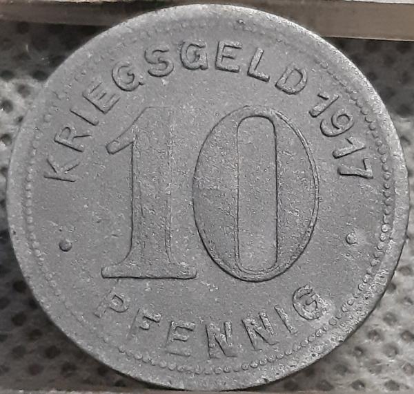 Vokietija-Elberfeld 10 Pfenigų 1917 N#34833 (2735)